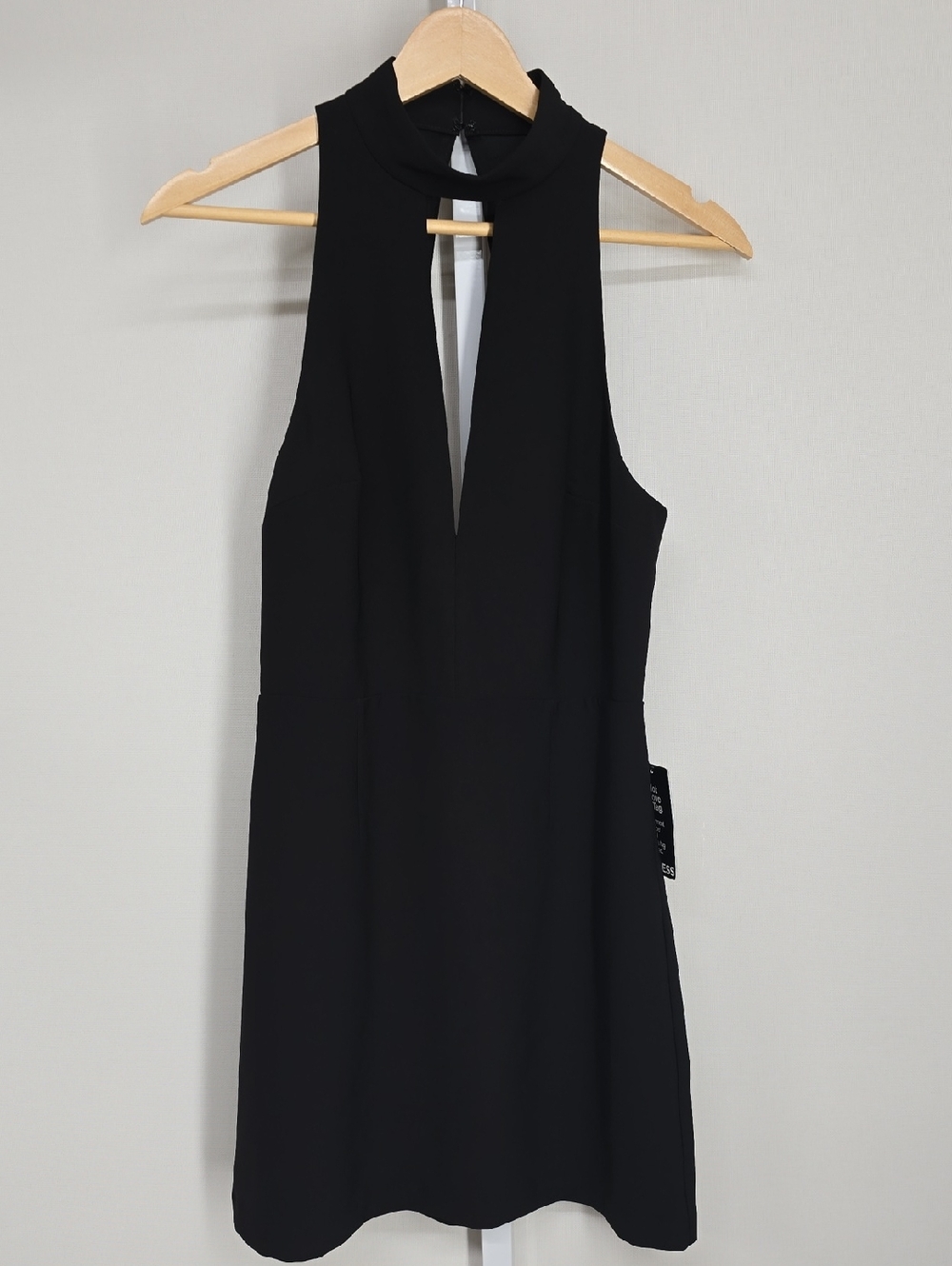 Express Black Sleeveless Plunge Mock-Neck Mini‎ Dress